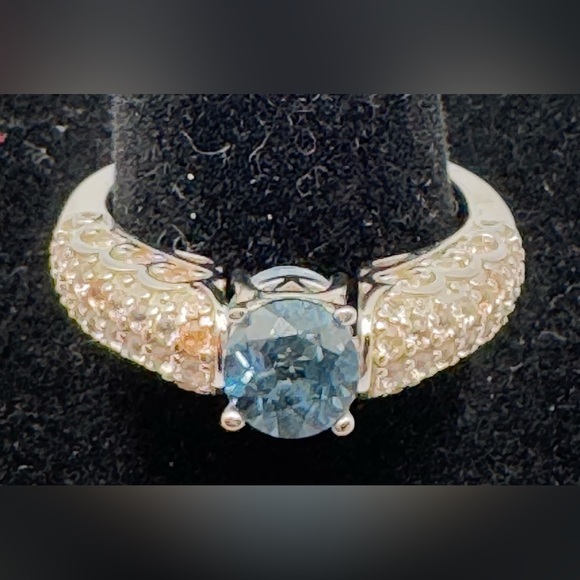 Sterling silver ring flip blue topaz reversible light and dark topaz ring sz 8 - Picture 3 of 9